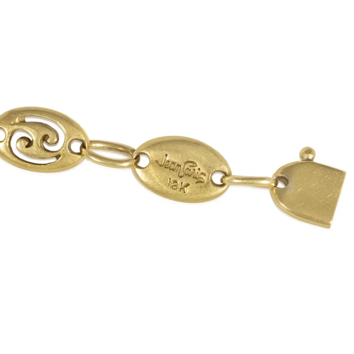 Jean Paris 1970s 18KT Yellow Gold Zodiac Bracelet signature
