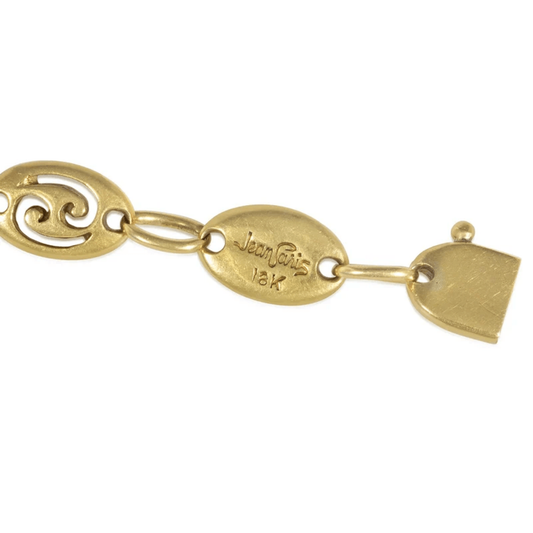 Jean Paris 1970s 18KT Yellow Gold Zodiac Bracelet signature