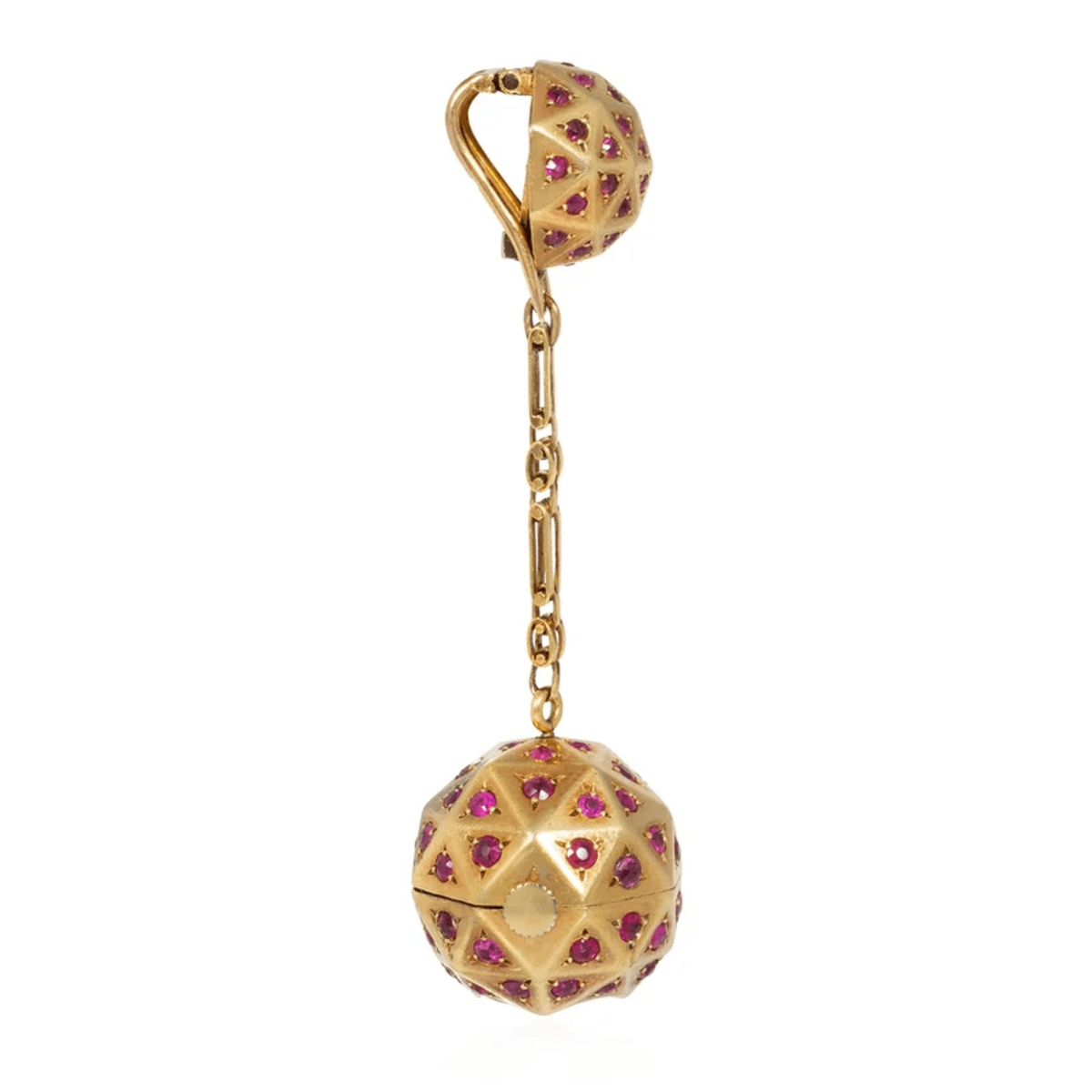 Van Cleef & Arpels Paris Retro 18KT Yellow Gold Ruby Watch Brooch side