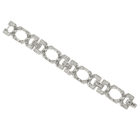 Charles Holl France Art Deco Platinum Diamond Bracelet back