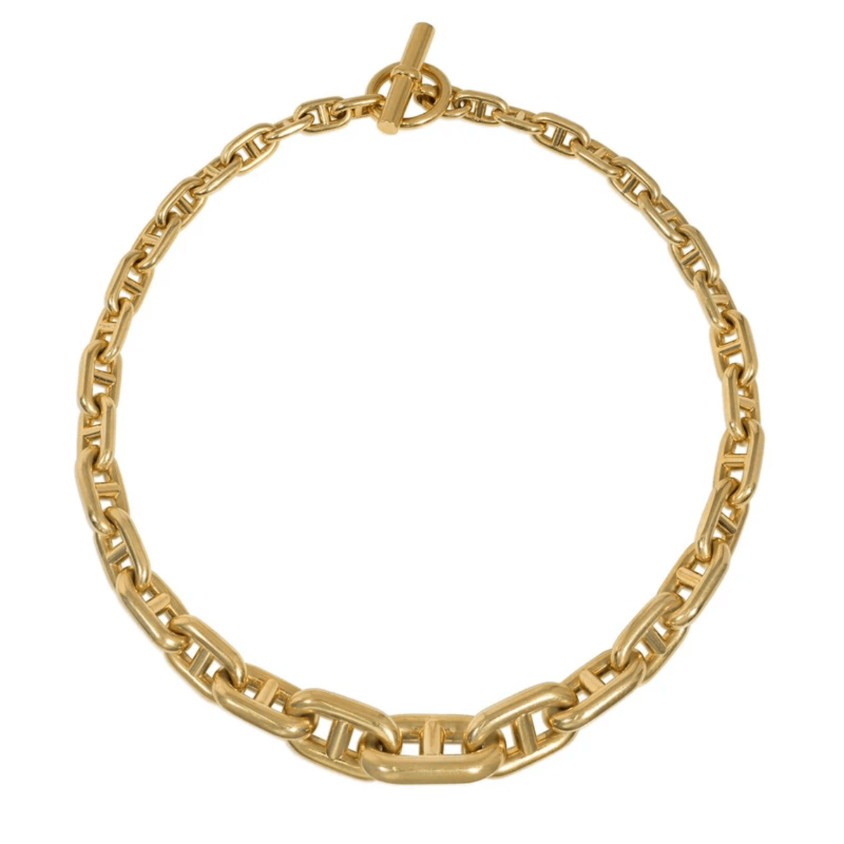 Hermes Paris 1950s 18KT Yellow Gold Chaine D’ancre Necklace front