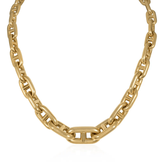 Hermes Paris 1950s 18KT Yellow Gold Chaine D’ancre Necklace front