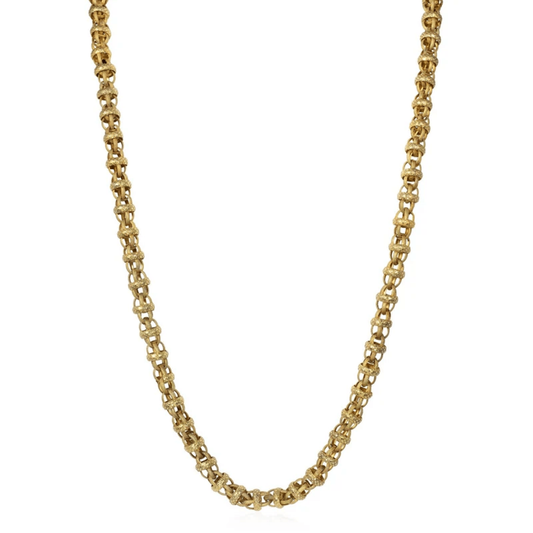 English Georgian 15KT Yellow Gold Amethyst & Natural Pearl Necklace front