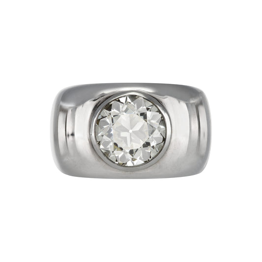 1980s 18KT White Gold Diamond Ring front