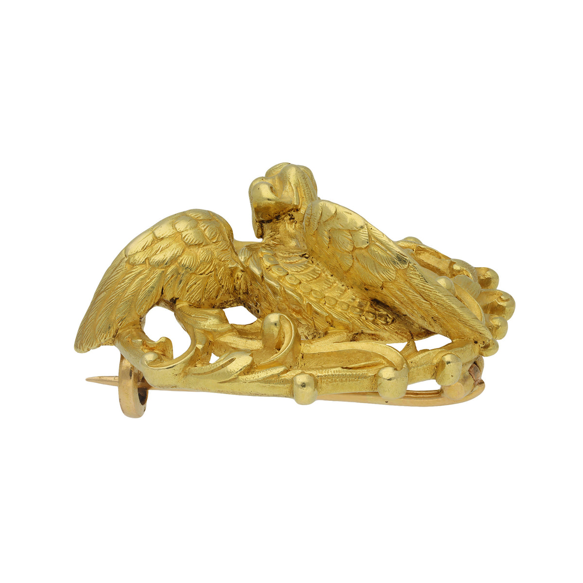 Maison Plisson et Hartz French Victorian 18KT Yellow Gold Chimera Brooch profile