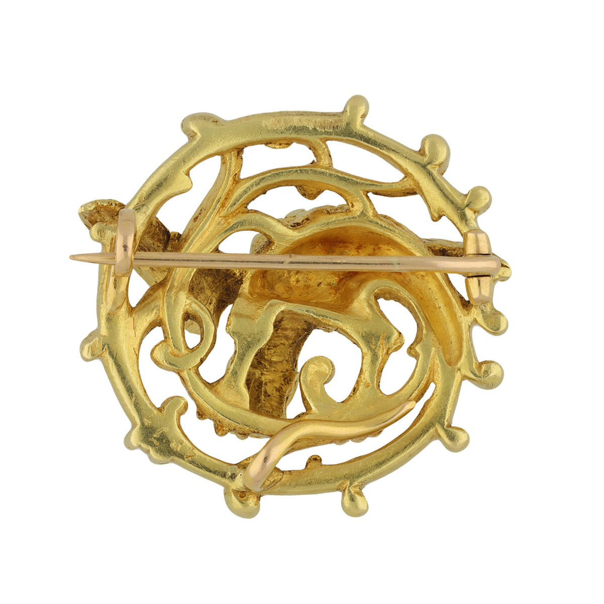 Maison Plisson et Hartz French Victorian 18KT Yellow Gold Chimera Brooch back