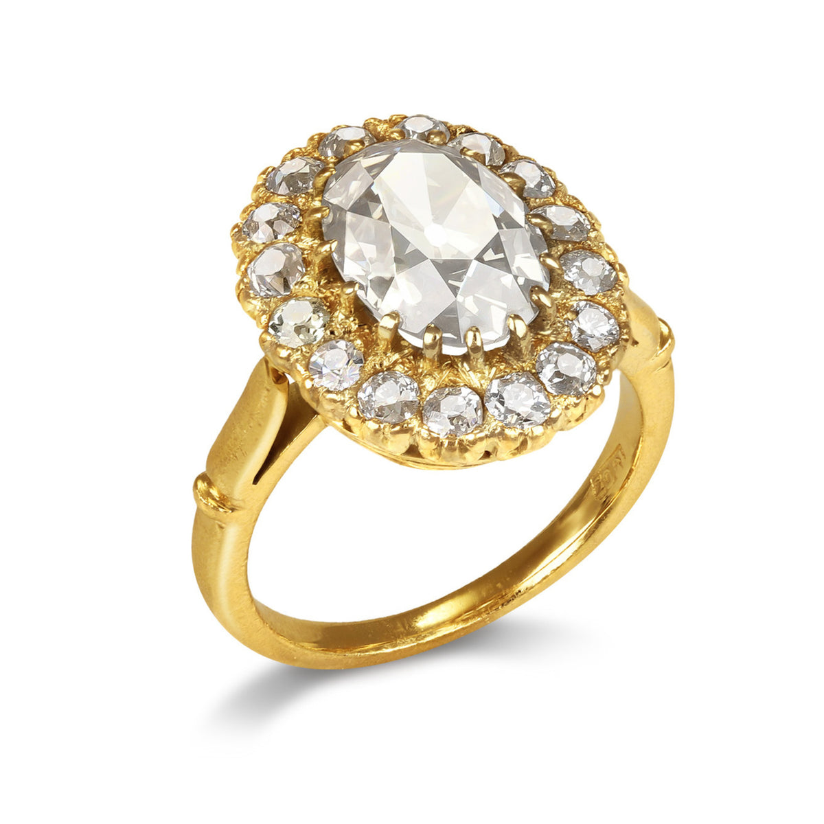 Victorian 18KT Yellow Gold Diamond Ring profile