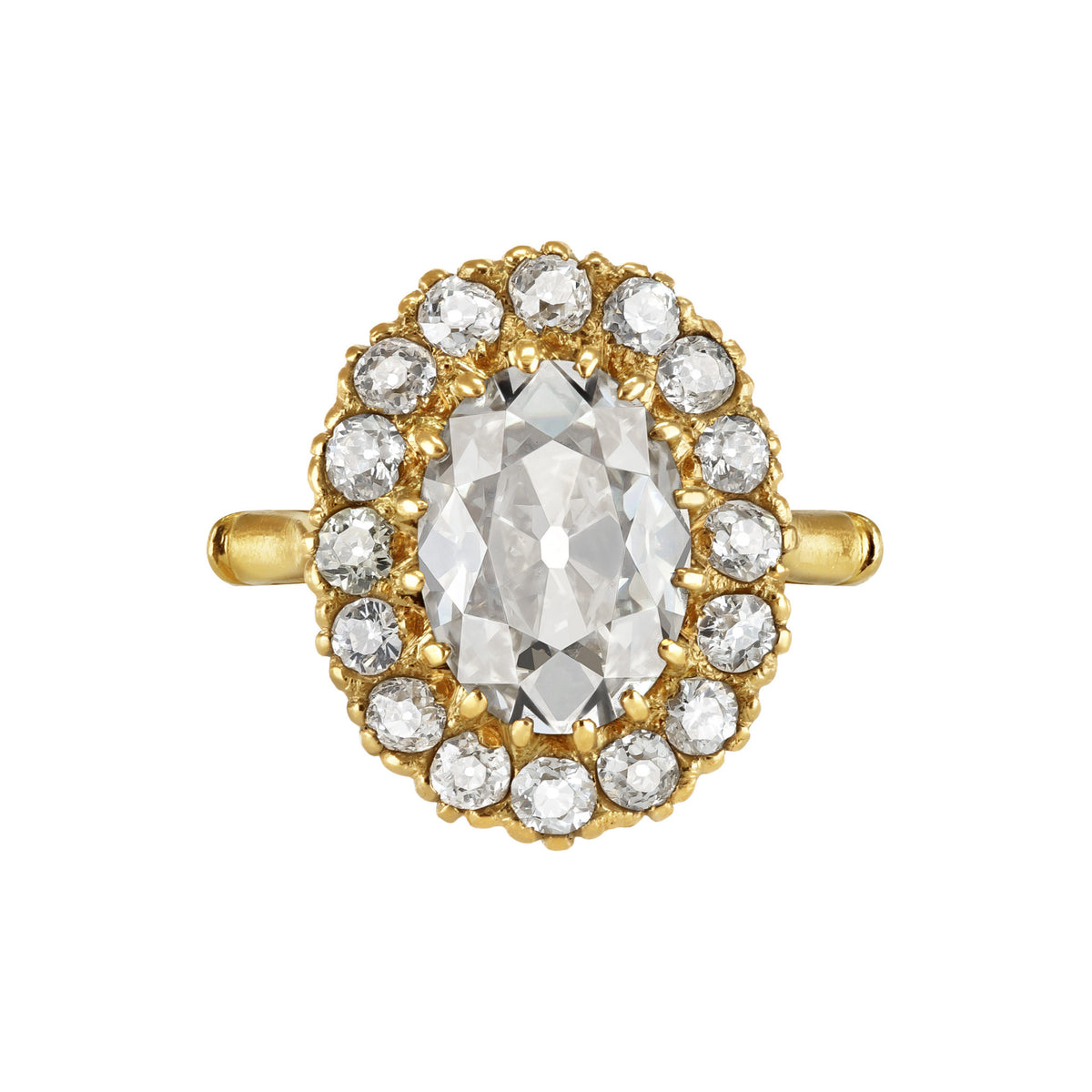 Victorian 18KT Yellow Gold Diamond Ring front