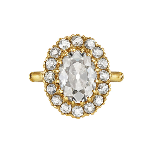 Victorian 18KT Yellow Gold Diamond Ring front