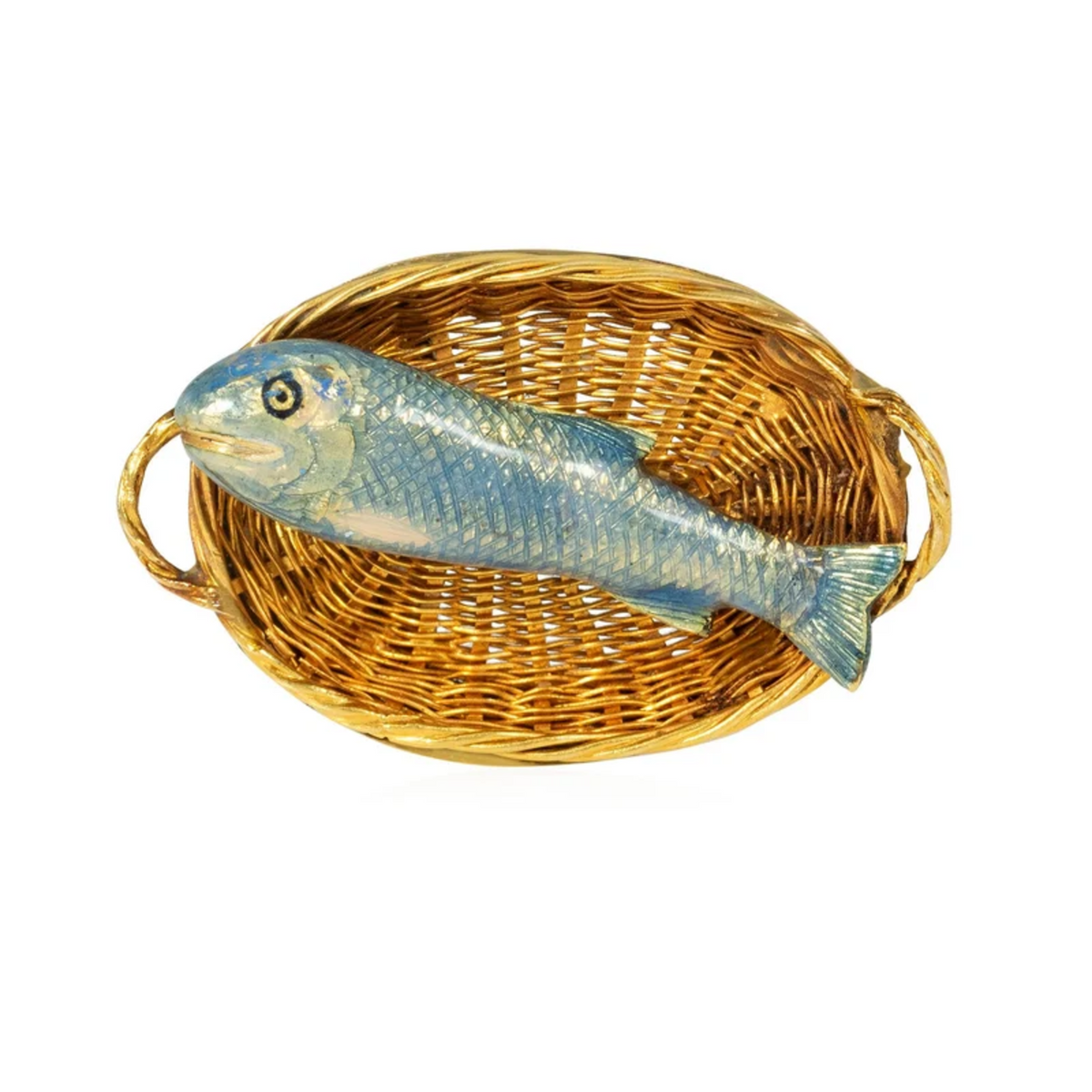 English Victorian 15KT Yellow Gold Enamel Brooch front