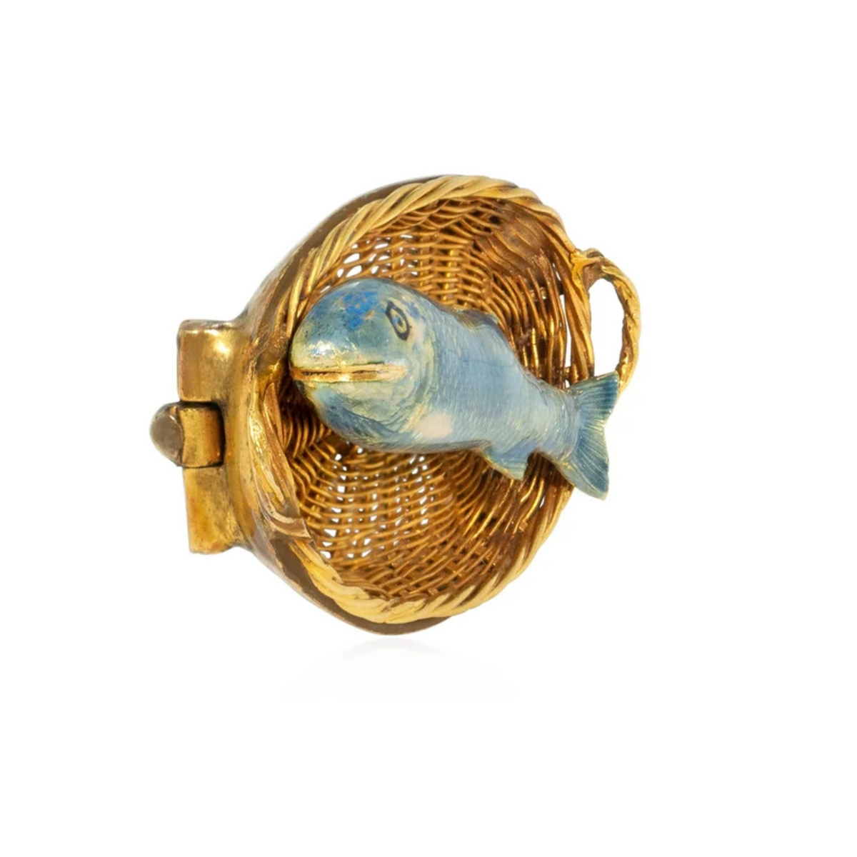 English Victorian 15KT Yellow Gold Enamel Brooch side