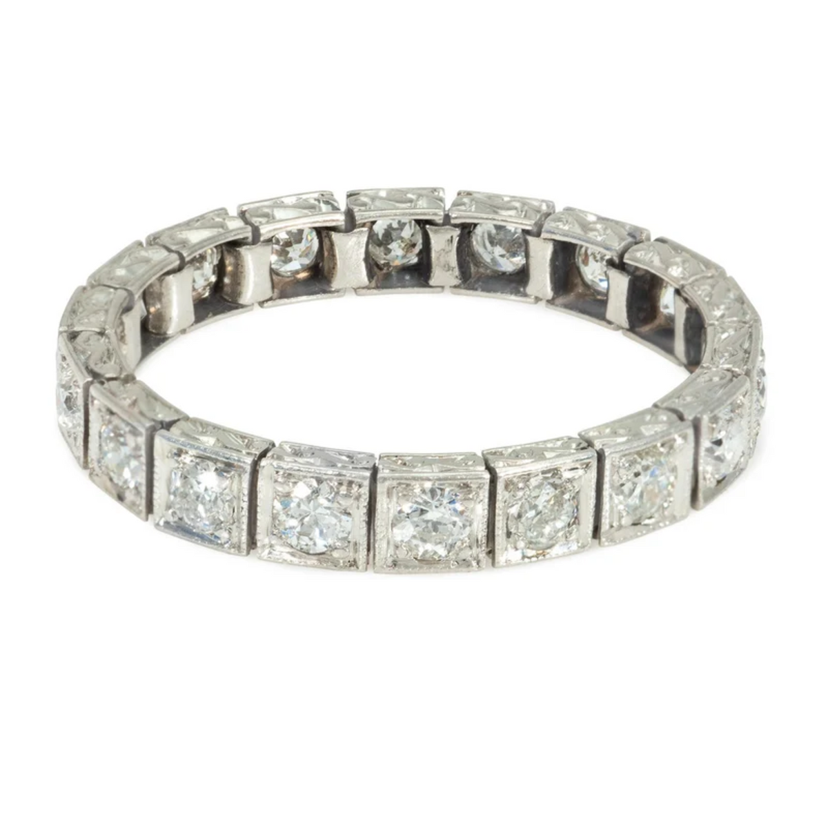 Art Deco Platinum Diamond Ring side
