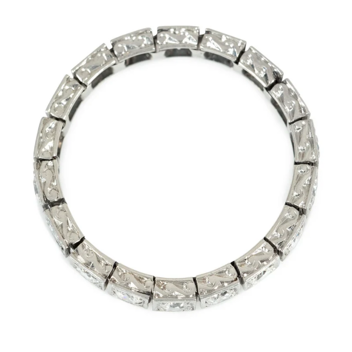 Art Deco Platinum Diamond Ring profile
