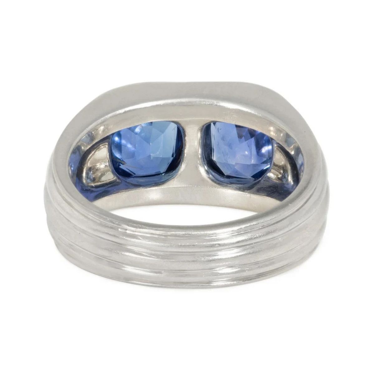 Retro Platinum Sapphire Ring back