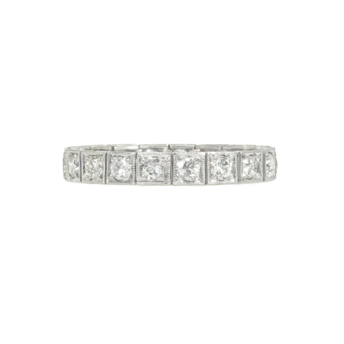 Art Deco Platinum Diamond Ring front
