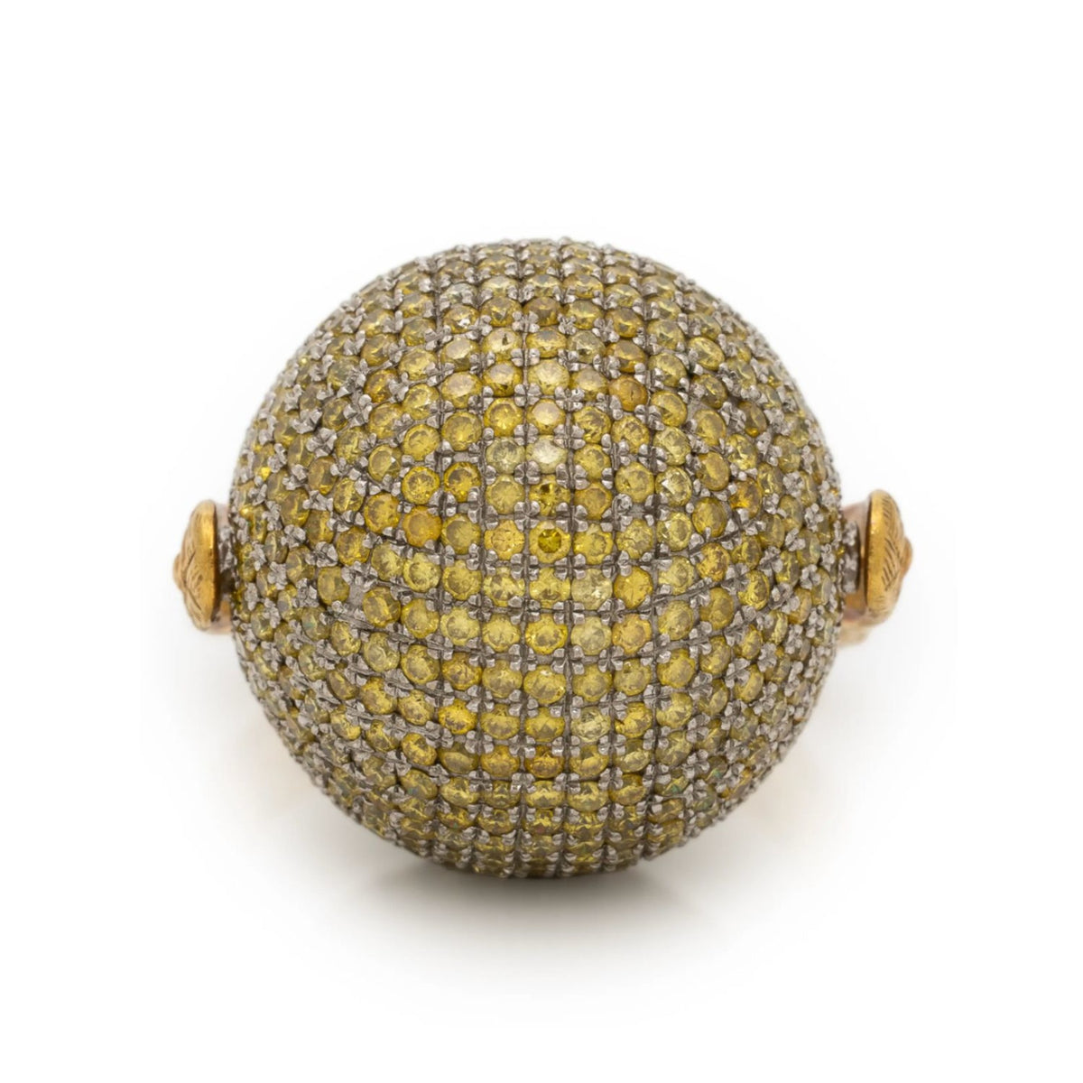 Bottega Veneta Post-1980s 18KT Yellow Gold Yellow Diamond Sfera Ring front