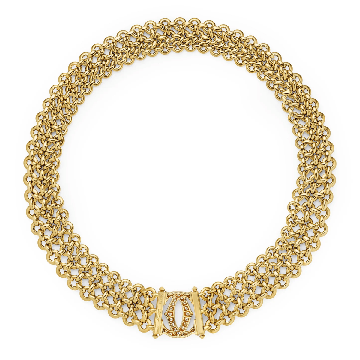 Cartier Paris 1980s 18KT Yellow Gold Diamond Penelope Necklace back
