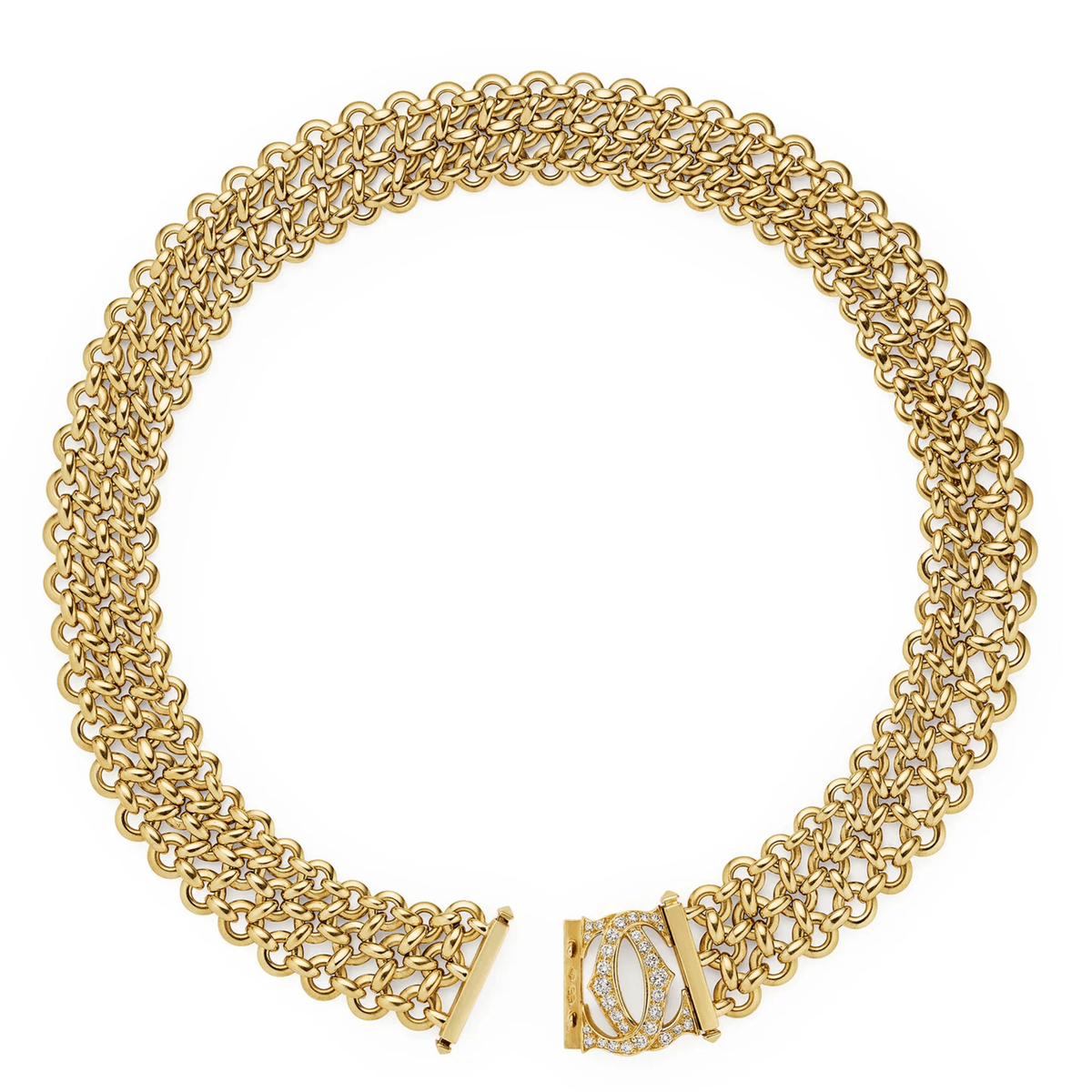 Cartier Paris 1980s 18KT Yellow Gold Diamond Penelope Necklace front