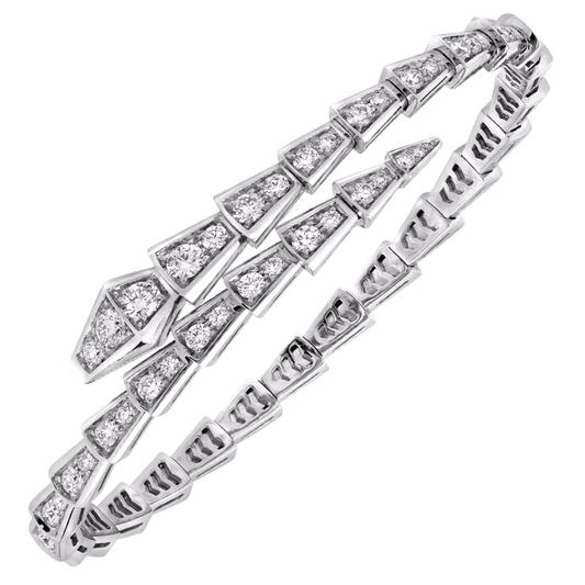 Bulgari Post-1980s 18KT White Gold Diamond Bracelet front