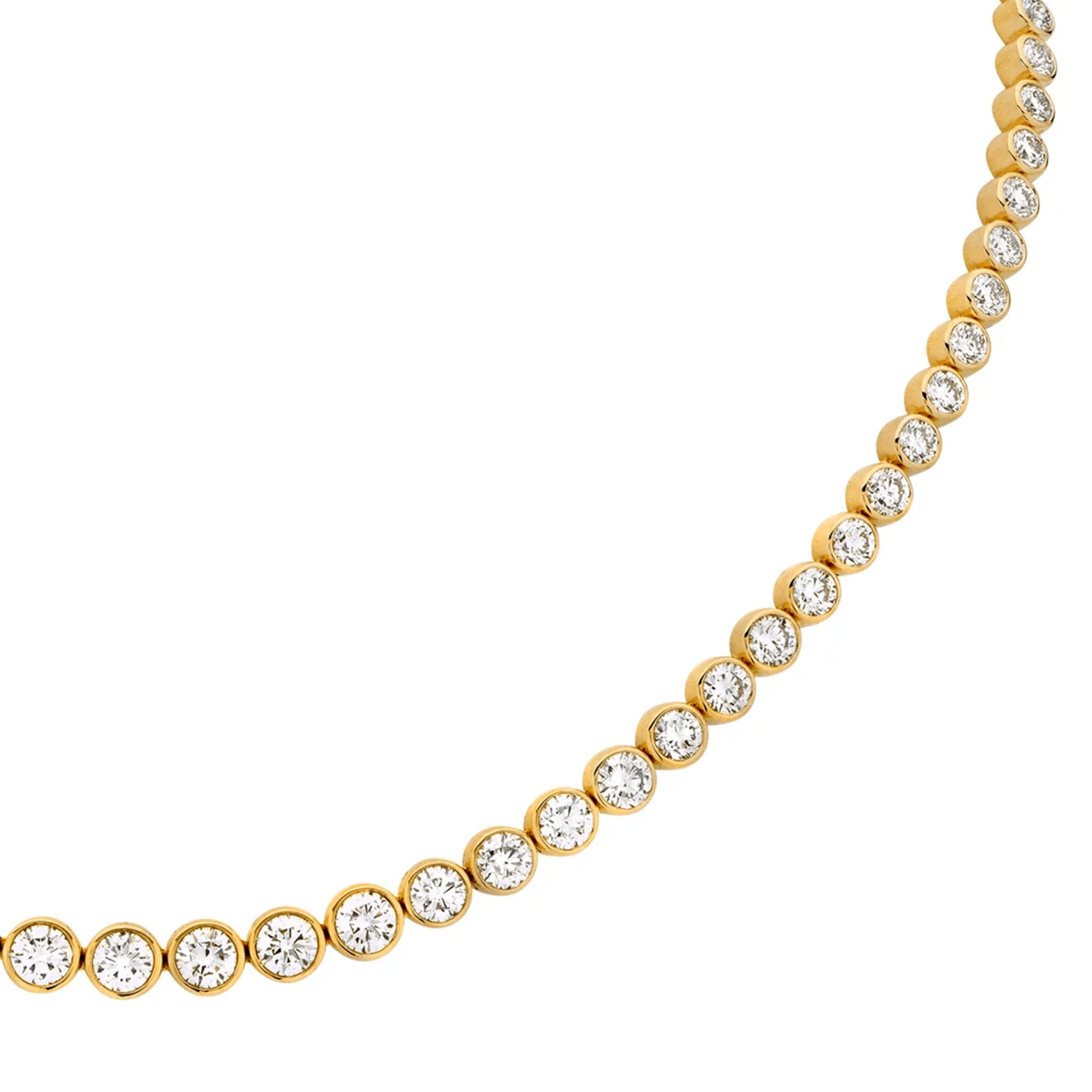 Contemporary 18KT Yellow Gold Diamond Necklace detail