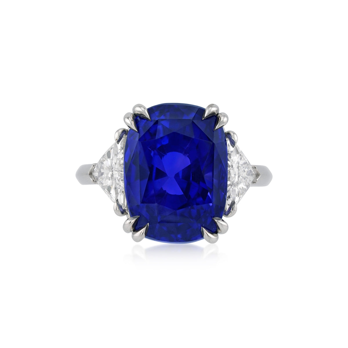 1980s Platinum Sapphire & Diamond Ring front