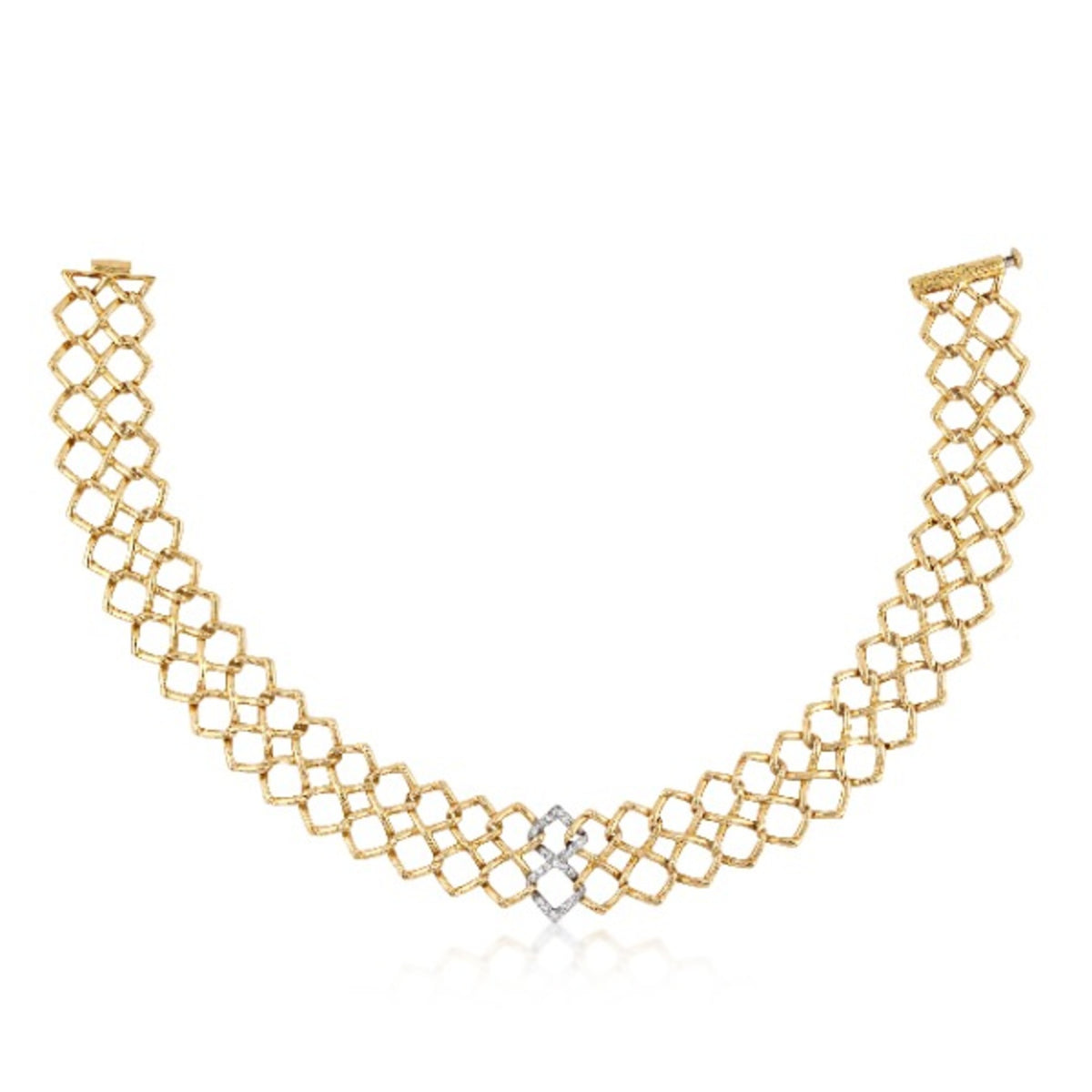 Tiffany & Co. 1980s 18KT Yellow Gold Diamond Necklace front