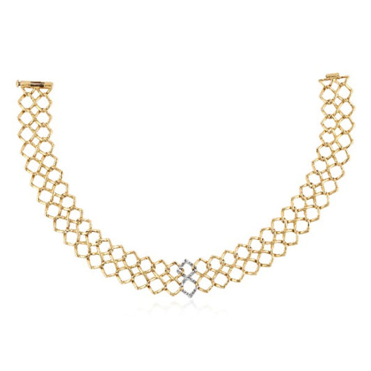 Tiffany & Co. 1980s 18KT Yellow Gold Diamond Necklace back