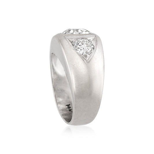 1980s 14KT White Gold Diamond Ring side