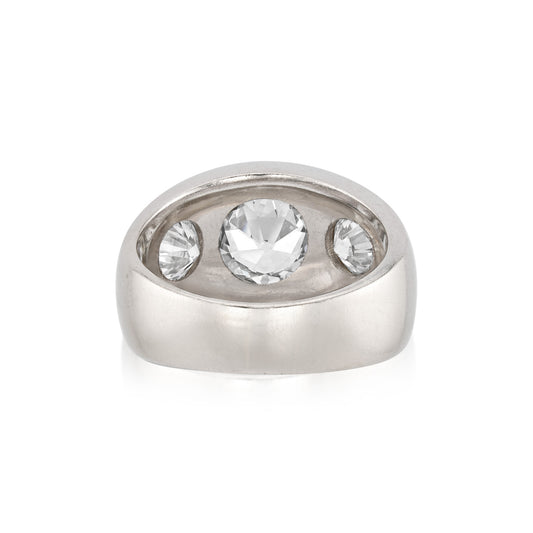 1980s 14KT White Gold Diamond Ring back