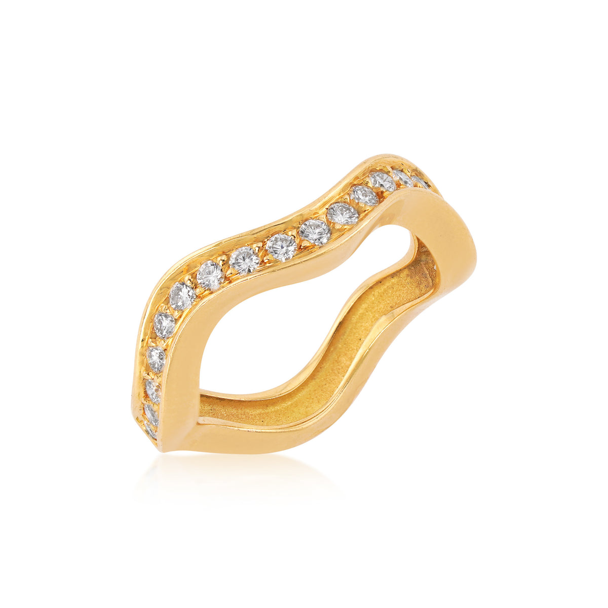 Cartier Post-1980s 18KT White & Yellow Gold Diamond Neptune Ring Set front