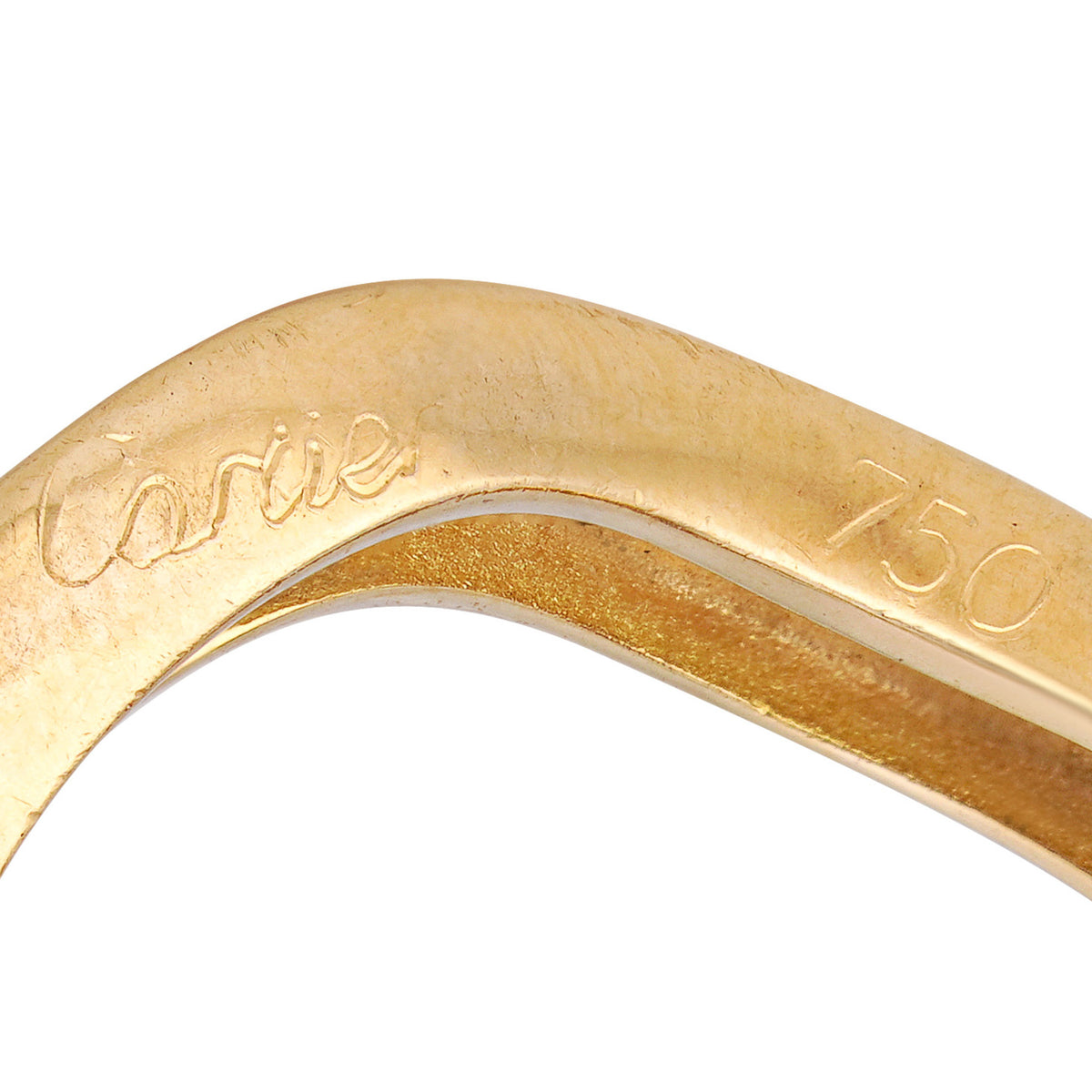 Cartier Post-1980s 18KT White & Yellow Gold Diamond Neptune Ring Set signature
