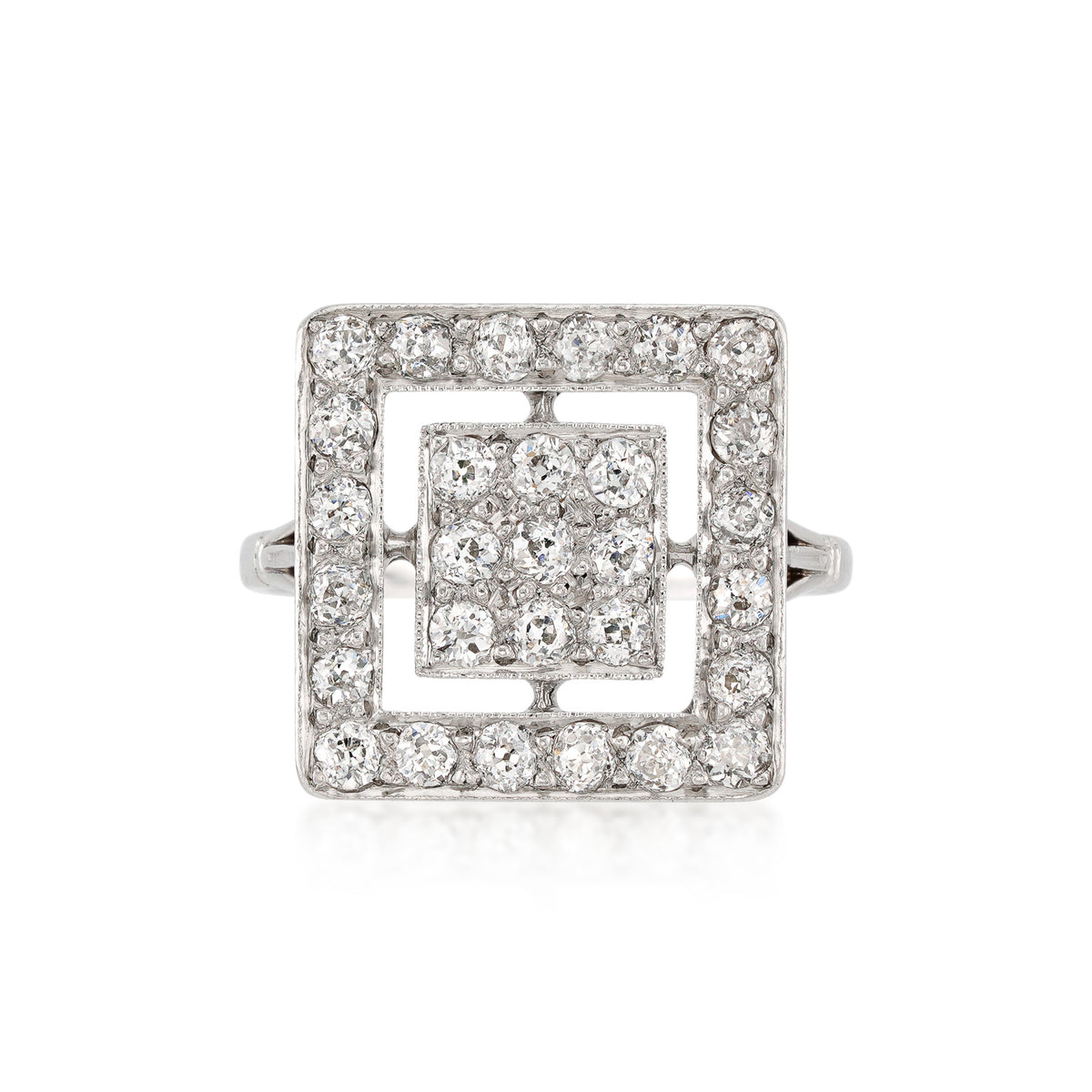 Art Deco Platinum Diamond Ring front