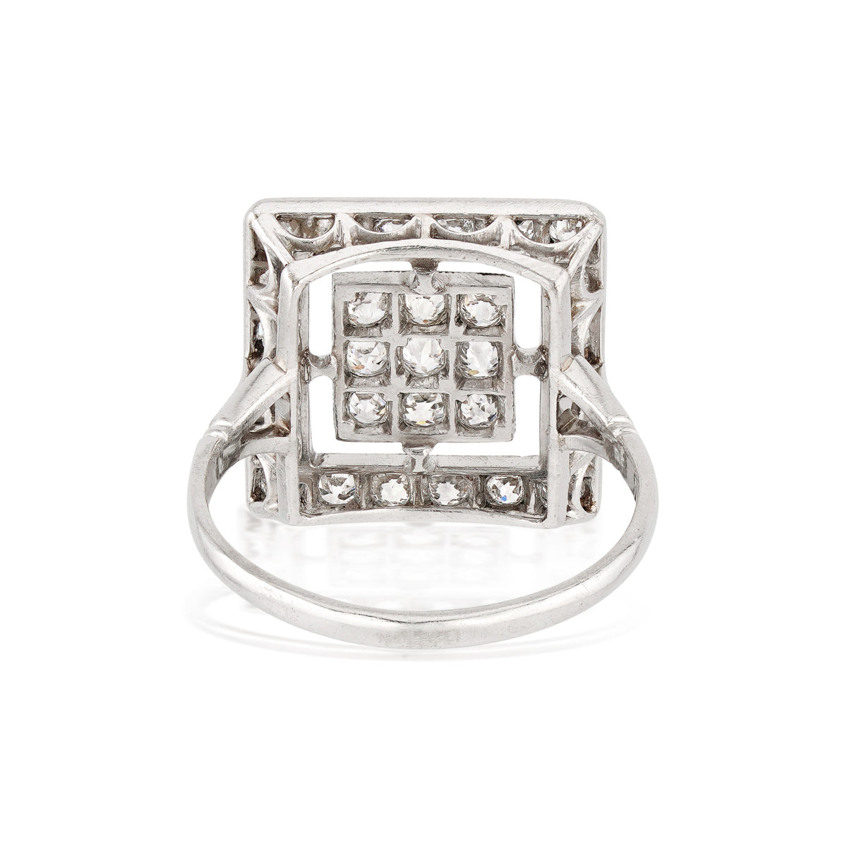 Art Deco Platinum Diamond Ring back
