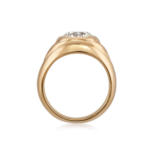 Retro 18KT Yellow Gold Diamond Ring profile