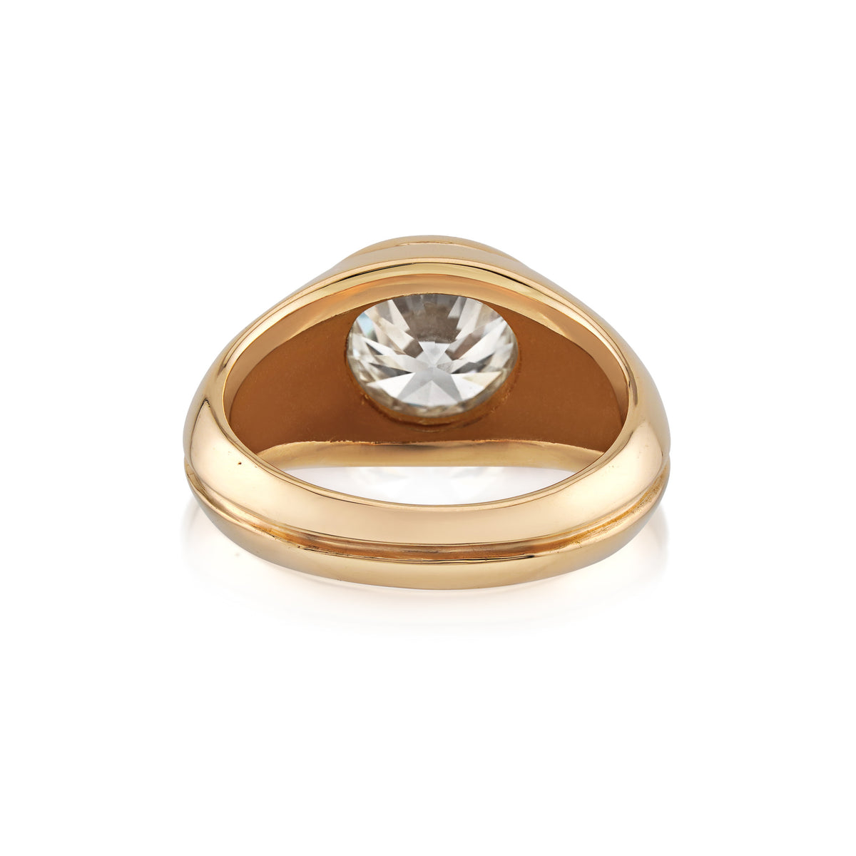 Retro 18KT Yellow Gold Diamond Ring back