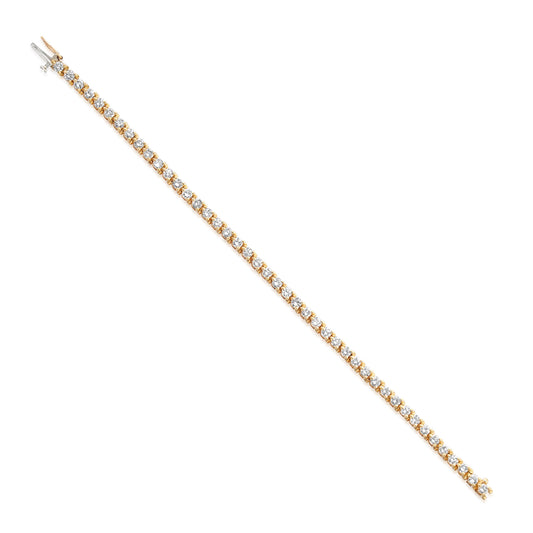 Post-1980s 18KT Yellow Gold Diamond Bracelet front