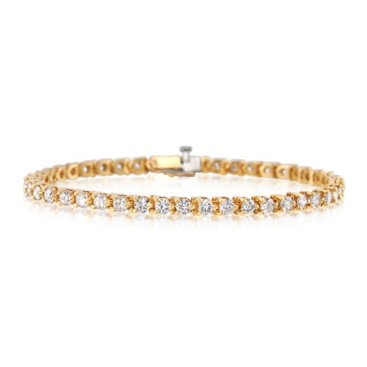 Post-1980s 18KT Yellow Gold Diamond Bracelet front