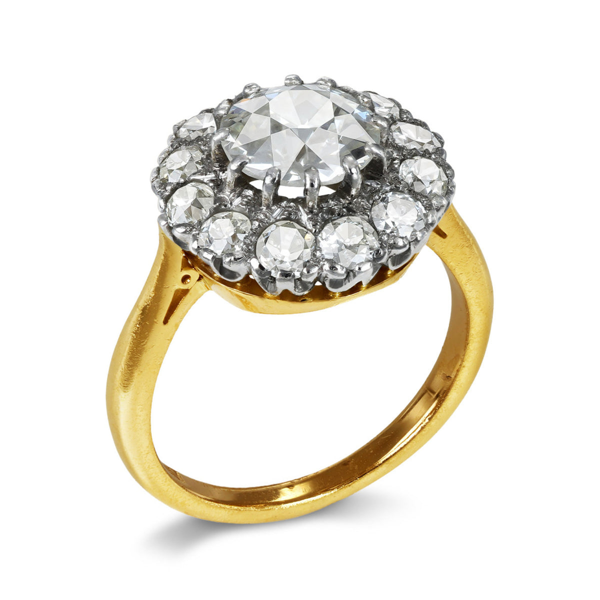 Edwardian Platinum & 18KT Yellow Gold Diamond Ring front