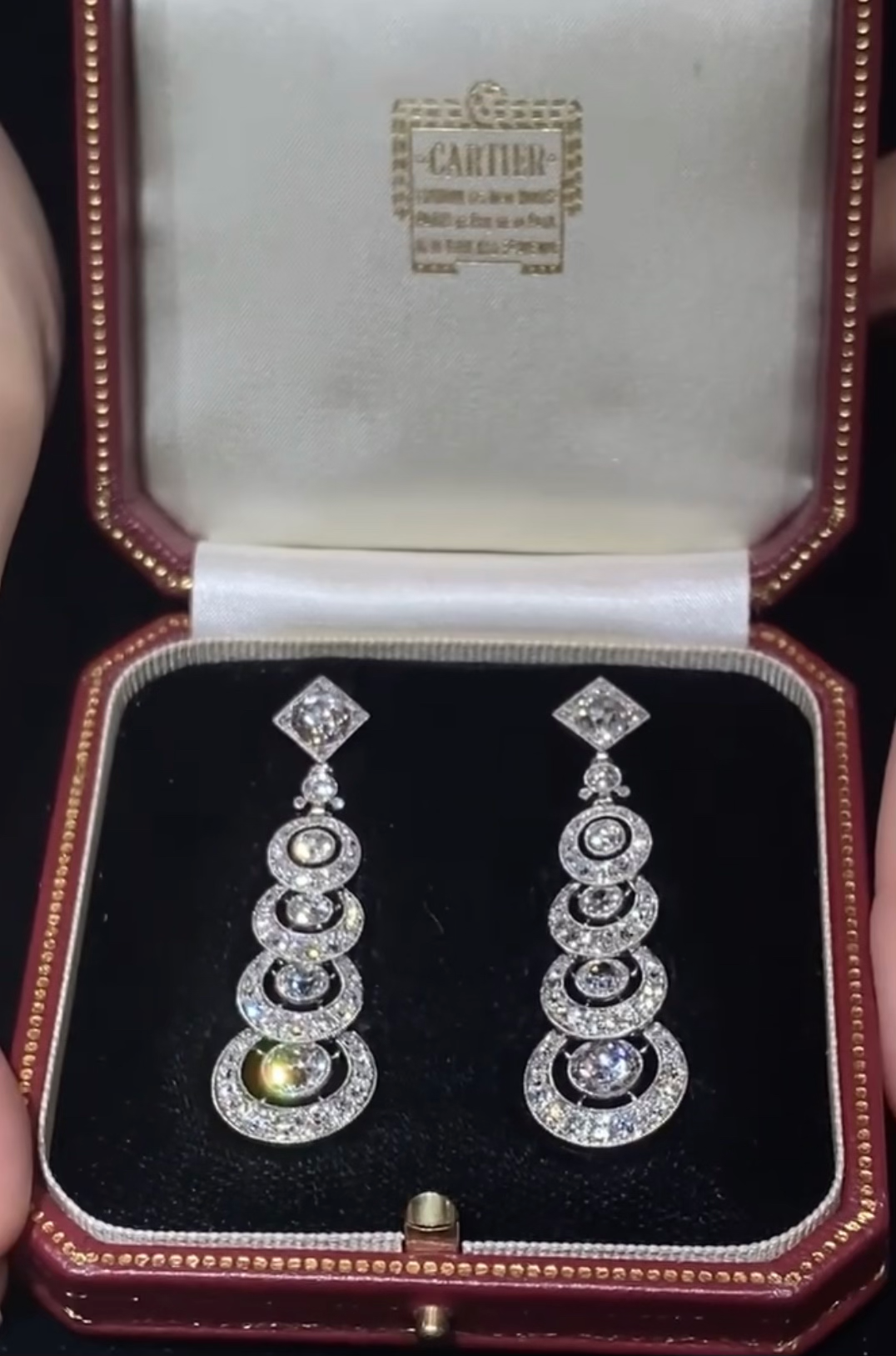 antique Cartier diamond earrings from Richard Buonomo