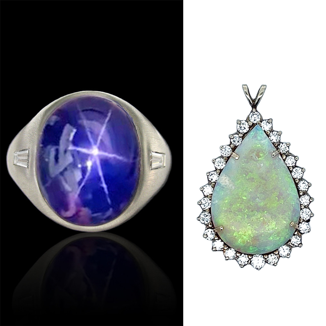 example of phenomenal gemstone star sapphire and opal