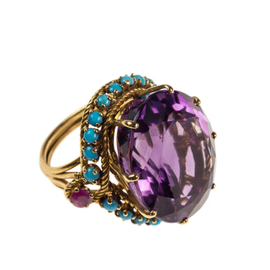 vintage gold and amethyst ring from Ernst Faerber 