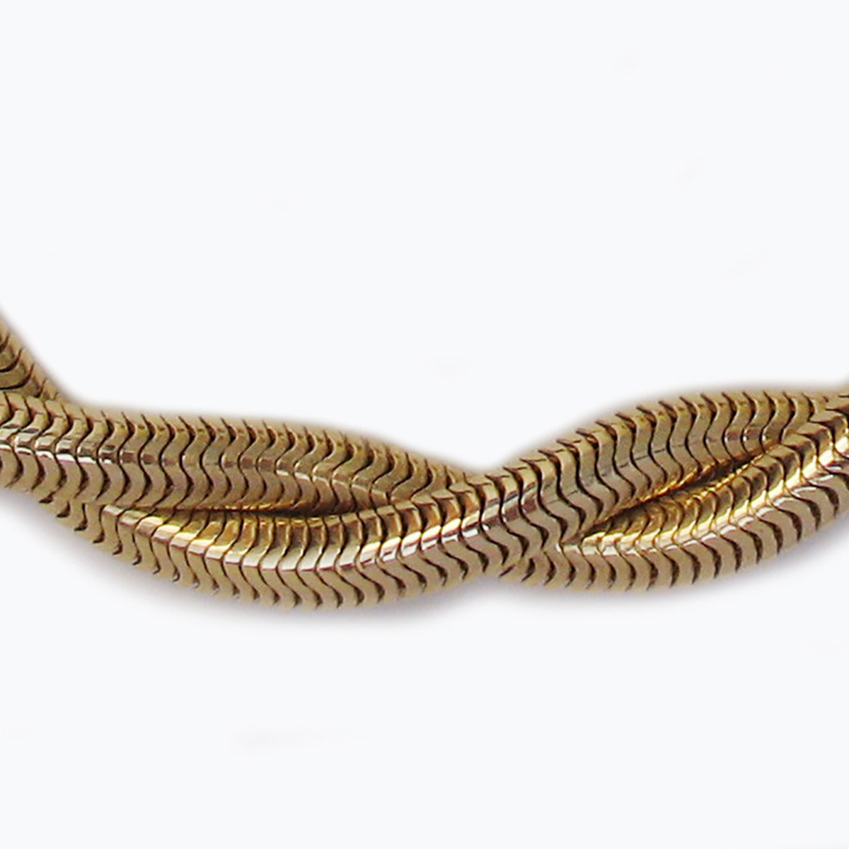 1940s 14KT Yellow Gold Double Strand Tubogas Necklace close-up details