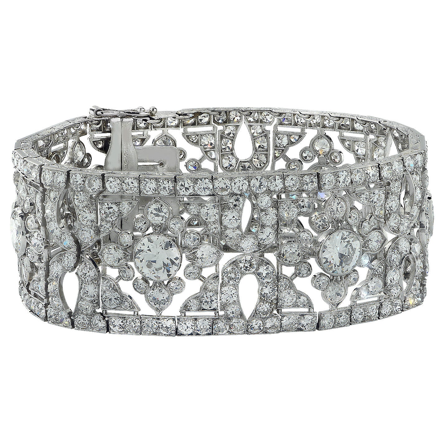Cartier French Belle Epoque Platinum Diamond Bracelet side view