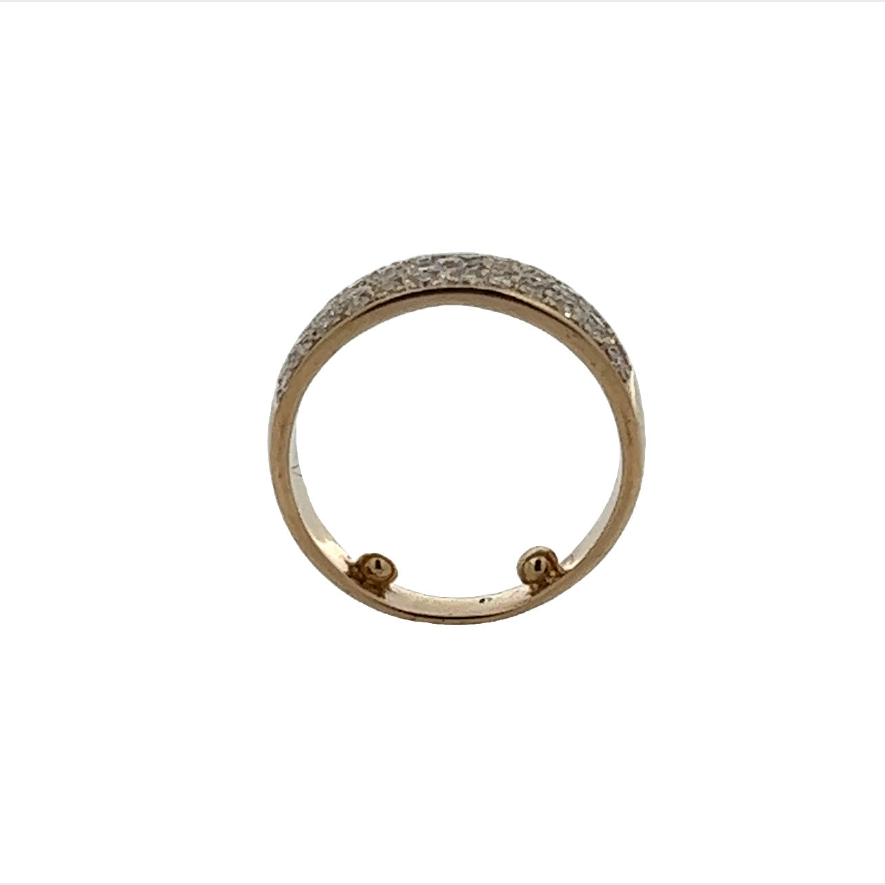 1980s 14KT Yellow Gold Diamond Ring vertical view