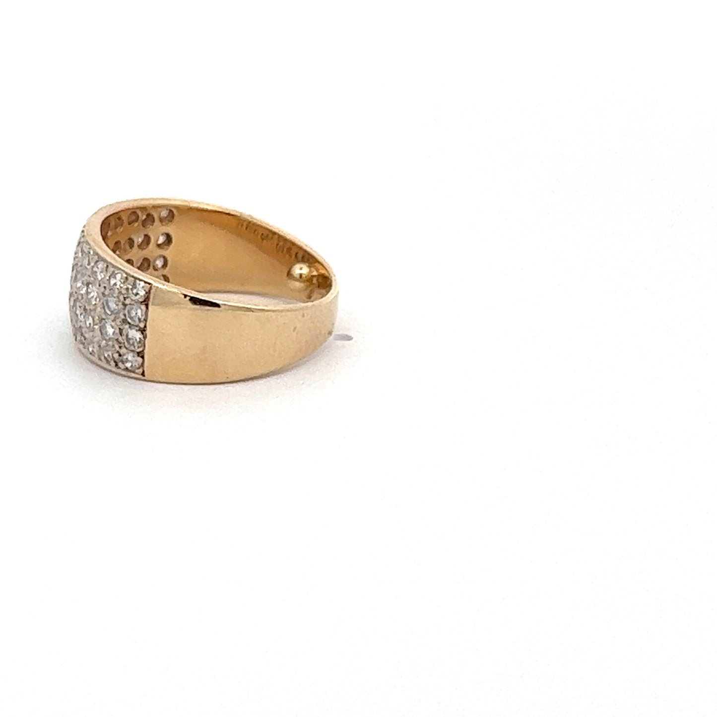 1980s 14KT Yellow Gold Diamond Ring side view
