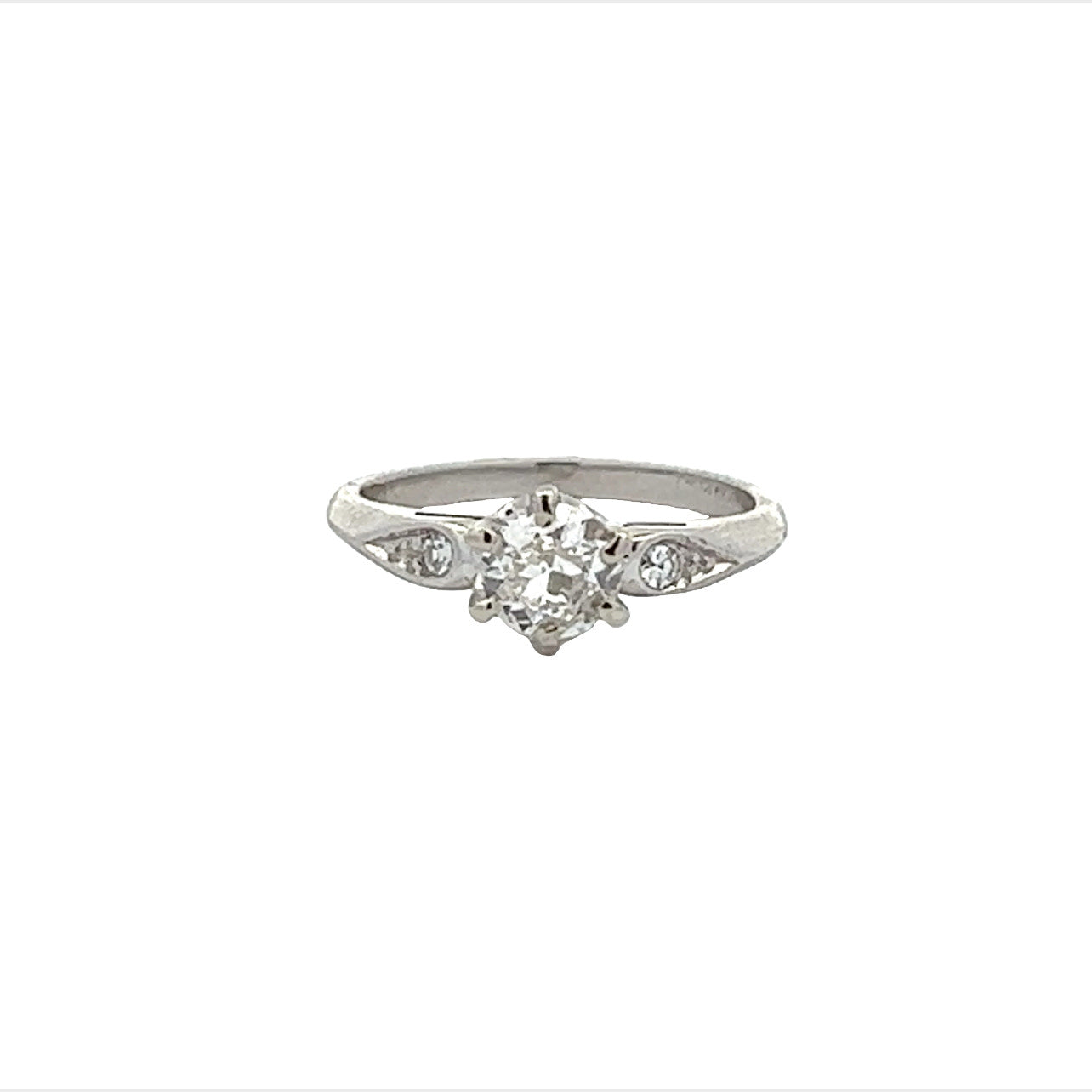 Art Deco Platinum Diamond Ring front view