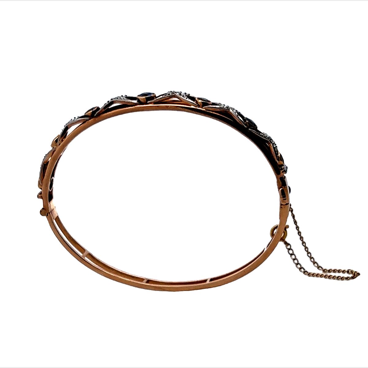 Bailey, Banks & Biddle Edwardian 14KT Yellow Gold Sapphire & Diamond Bracelet side view