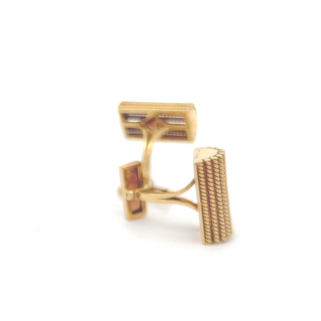Cartier 1950s 18KT Yellow Gold Cufflinks side and back view