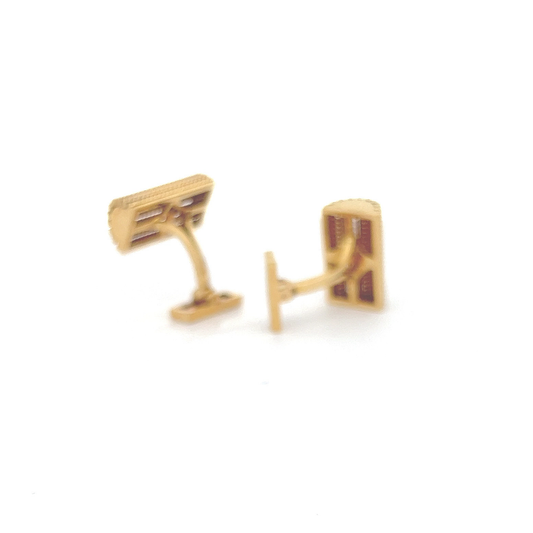 Cartier 1950s 18KT Yellow Gold Cufflinks back and side view