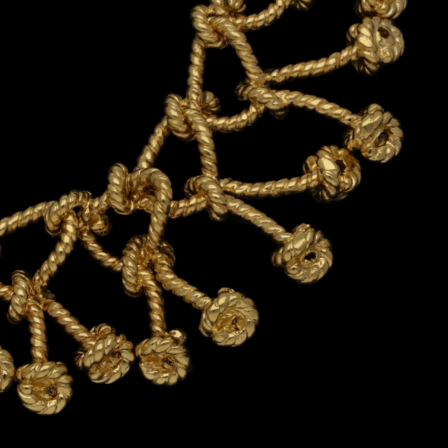 Fulco Di Verdura 1970s 18KT Yellow Gold Diamond Regatta Necklace close-up back view